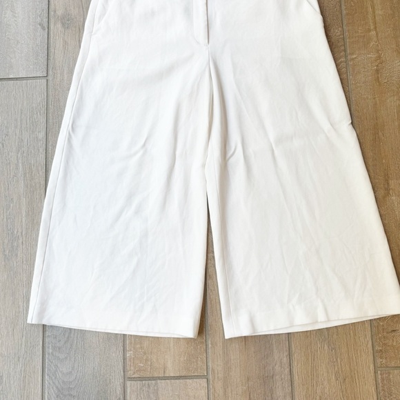 Theory Women’s Halientra Wide Leg Chino Pants Crop White 8 - Picture 3 of 6
